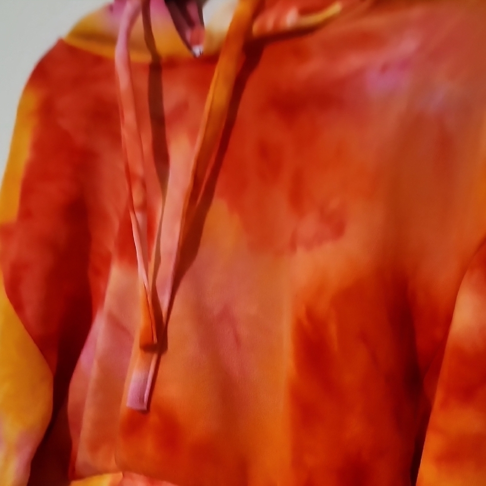 Miss Selfie Cropped Orange and Red Hoodie - Picture 9 of 9